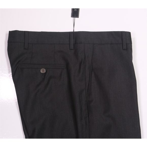 Berle Charcoal Gray Wool Stretch Flat Front Dress Pants Trousers 34 New! - Picture 2 of 8